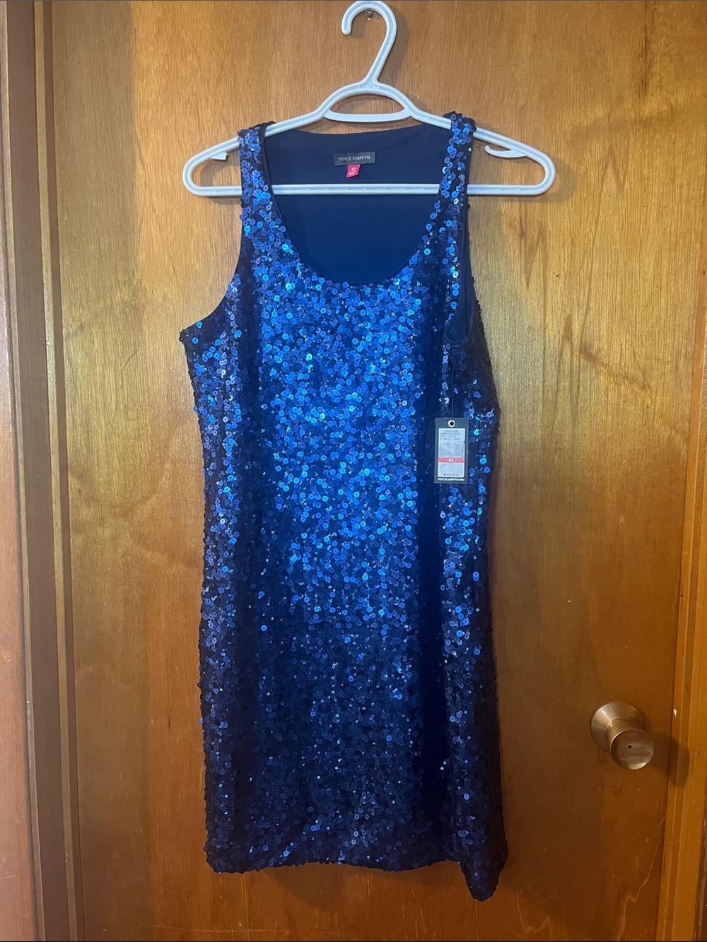 Womans Vince Camuto Royal Blue Sequin Mini Dress XS